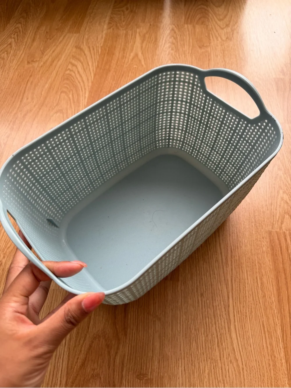 Light Blue Woven-Style Storage Basket - Brand